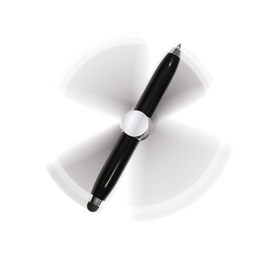 Fidget Spinner Ball Point Stylus and Glossy Black Pen | IsAbali Gifts |  The Sensory Hive
