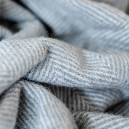 Recycled Wool Knee Blanket | Charcoal Herringbone | The Sensory Hive